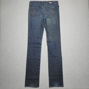 Rock & Republic Jeans Womens 30x34‎ Straight Leg Dark Wash Country Western Rodeo